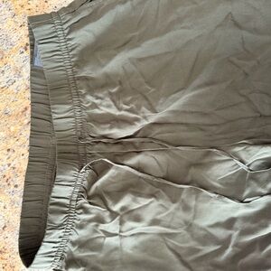 Olive Green Elastic Waist Panrs